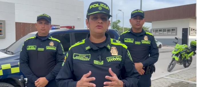 Comandante de la Policía Metropolitana de Santa Marta, Coronel Adriana Paz Fernández