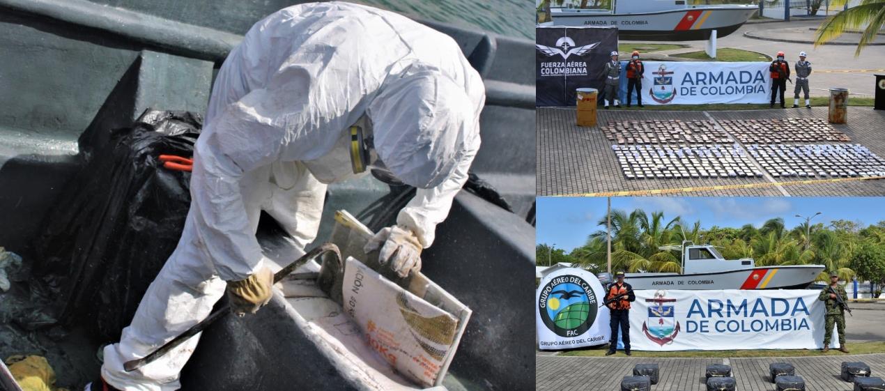 Droga incautada por la Armada. 