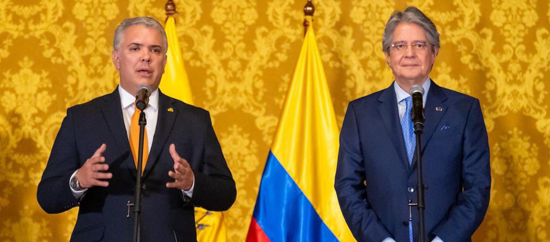 Iván Duque junto a Guillermo Lasso. El expresidente colombiano es uno de los exmandatarios que apoya al ecuatoriano.
