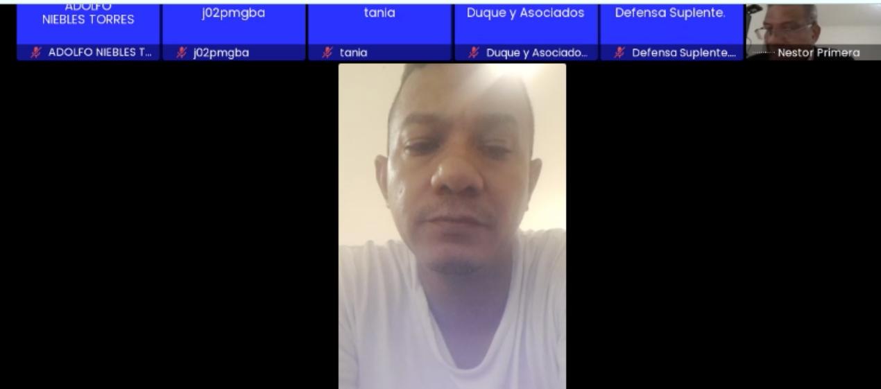 Jonás Pinto Ramírez durante la audiencia de este jueves. 