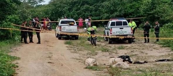 4 sacos encontrados en el caserío de Pelechúa, zona rural de Riohacha.