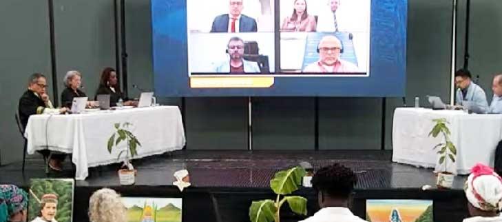 Imagen de la audiencia ante la JEP.