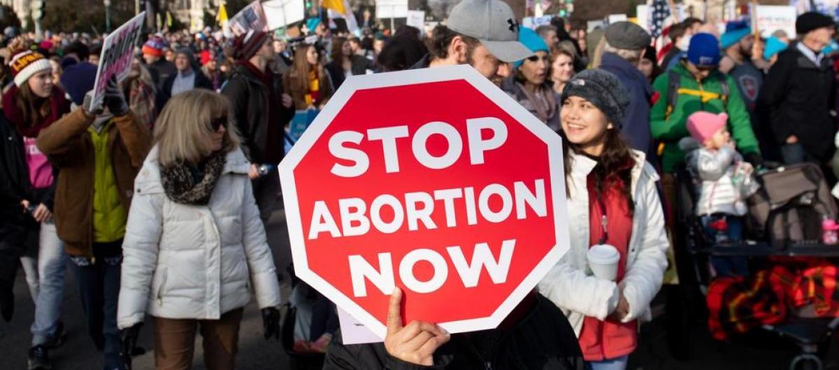 Marcha contra el aborto en Estados Unidos. 