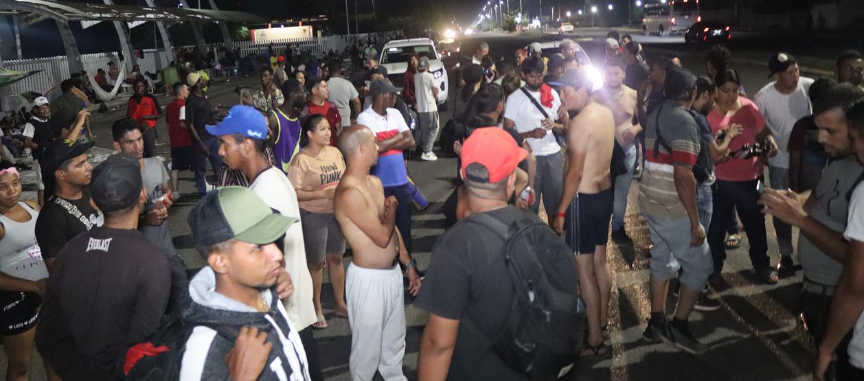 Protesta de migrantes.