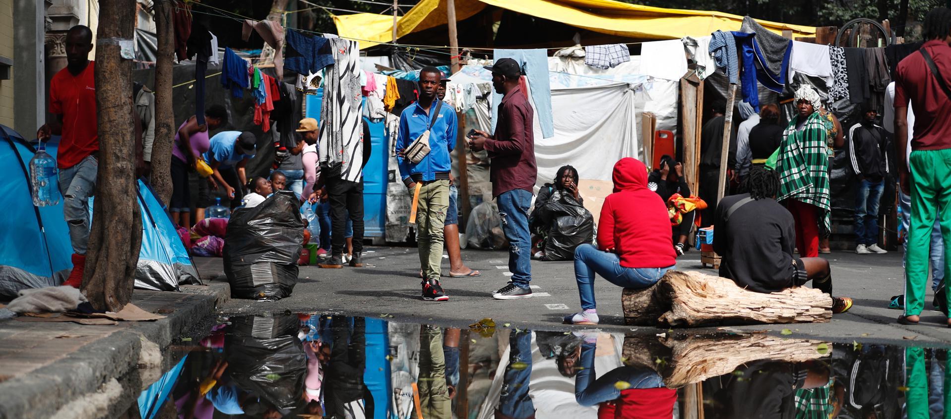 Migrantes haitianos en la Ciudad de México.