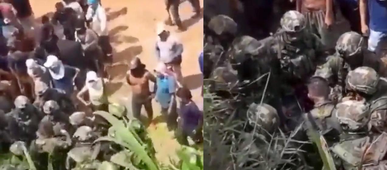 Comunidad de Patia retuvo a uniformados del Ejército.