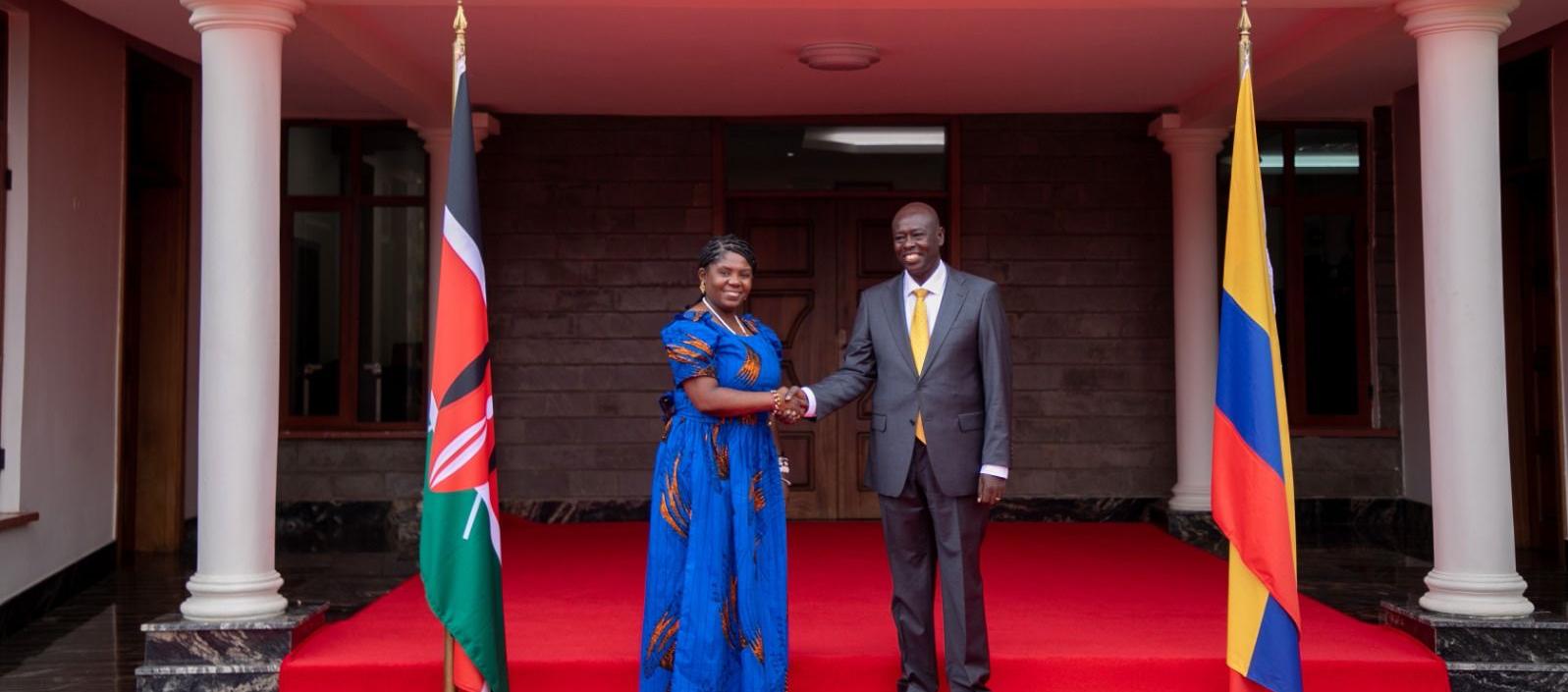 Vicepresidente de Kenia, Righati Gachagua y la Vicepresidenta de Colombia, Francia Márquez durante el primer encuentro en Kenia.
