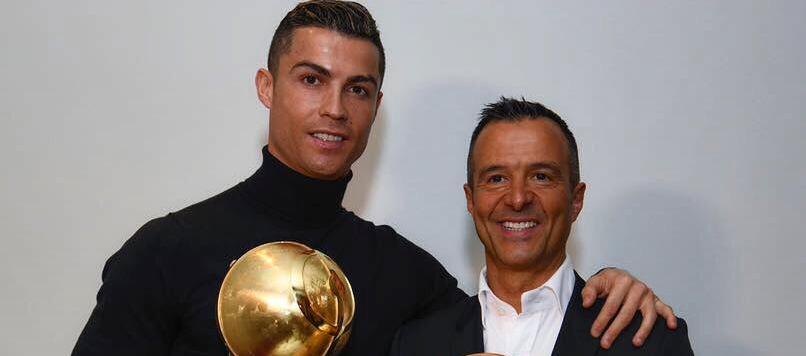 Cristiano Ronaldo y su exrepresentante Jorge Mendes. 