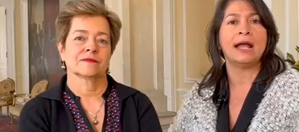 La Ministra de Trabajo, Gloria Ramírez, y la presidenta de Acopi, Rosmery Quintero