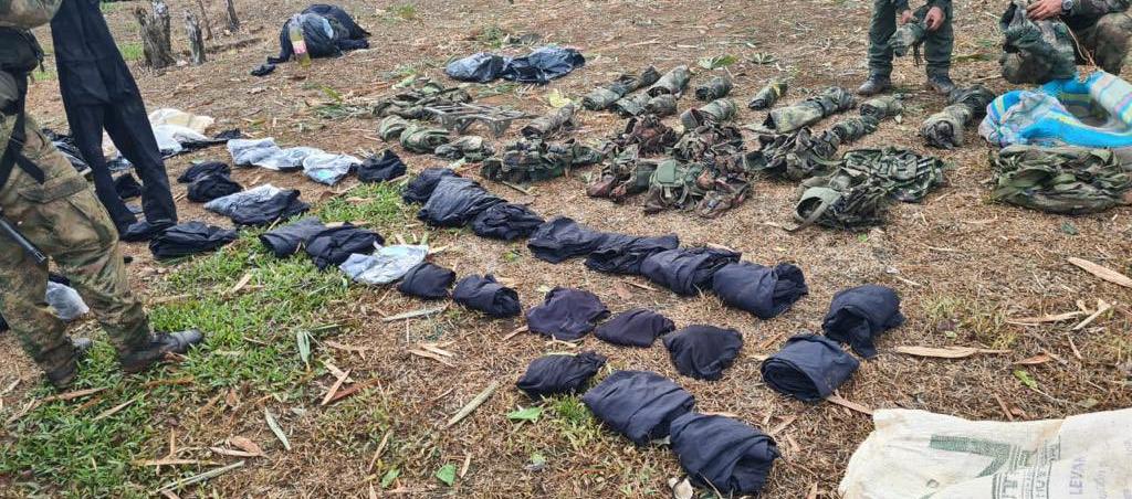 El material del 'Clan del Golfo' hallado en zona rural del municip.io de Medio Baudó 