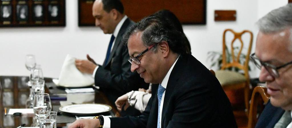 El Presidente Gustavo Petro en el encuentro de este martes con representantes de las altas cortes
