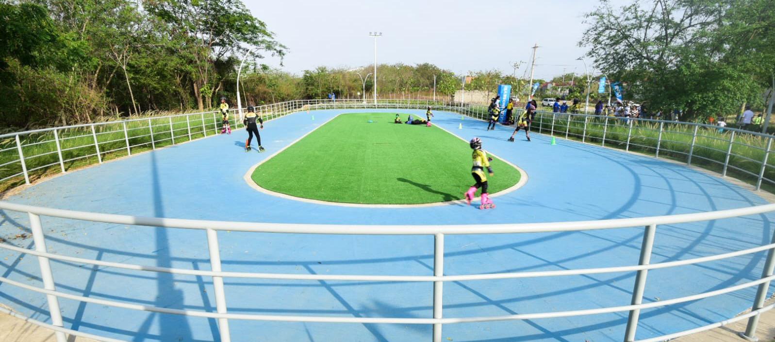 Esta es la pista de patinaje inaugurada en Parque Norte de Galapa