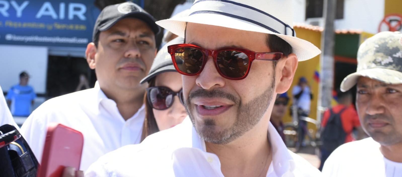 Abelardo De La Espriella el día de la marcha, en Barranquilla.
