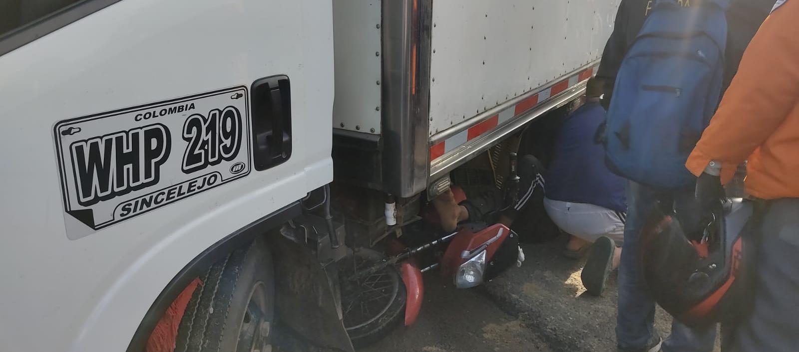 Accidente en la entrada de Pital de Megua, corregimiento de Baranoa.