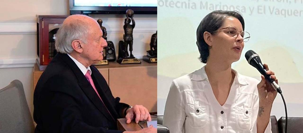 El científico Manuel Elkin Patarroyo y la senadora Andrea Padilla.