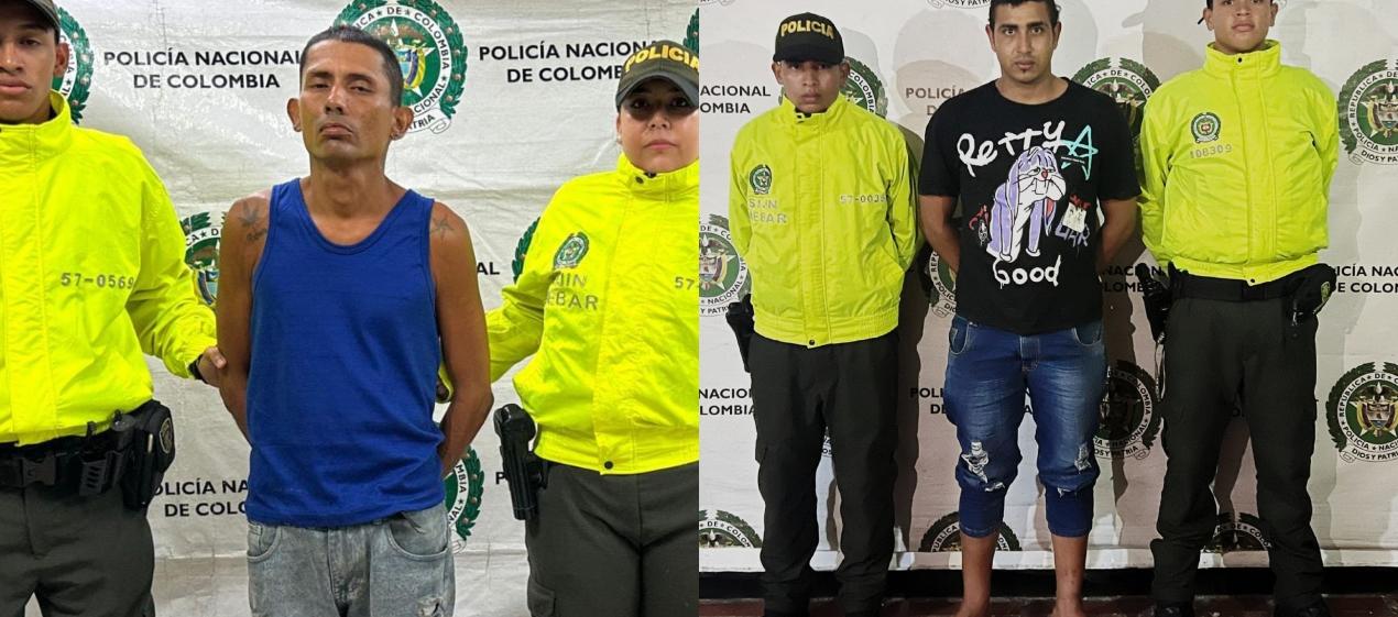 Los dos capturados por homicidio. 