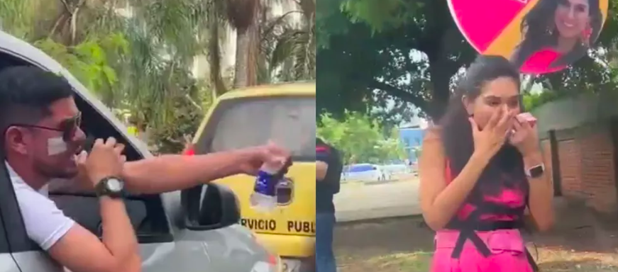 Imagen de la falsa escena de la agresión machista.