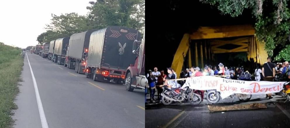 Trancones en la vía Ciénaga - Fundación