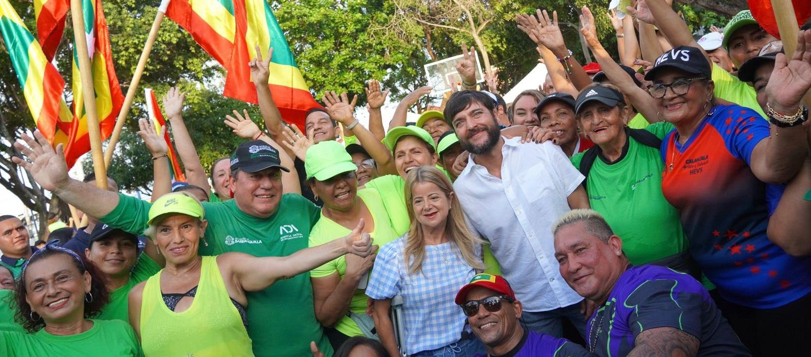 La Gobernadora Elsa Noguera y Jaime Pumarejo.