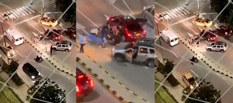 Momento en que es auxiliado el herido. 