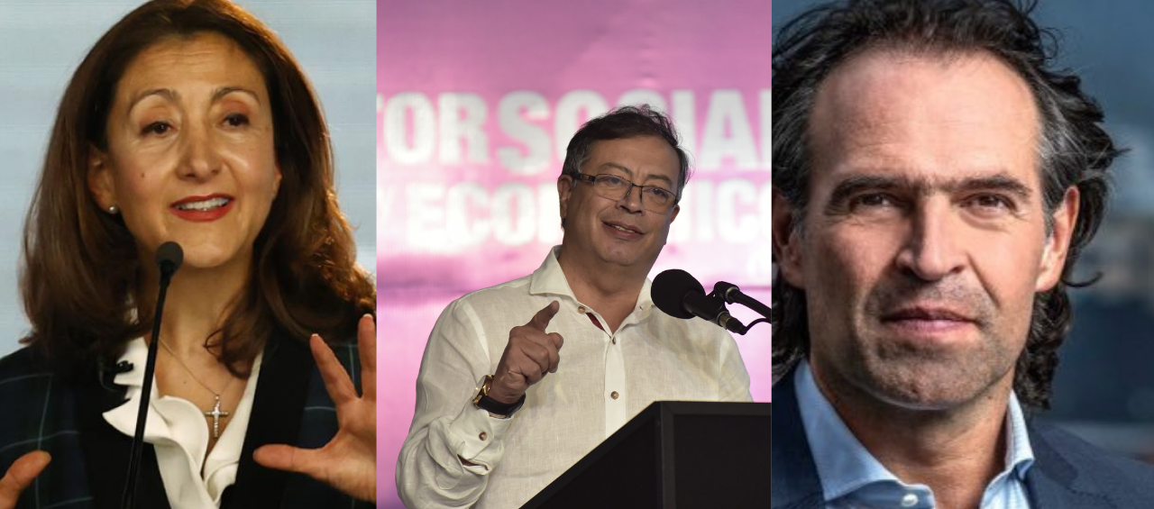 Ingrid Betancourt, Gustavo Petro y Fico Gutiérrez.