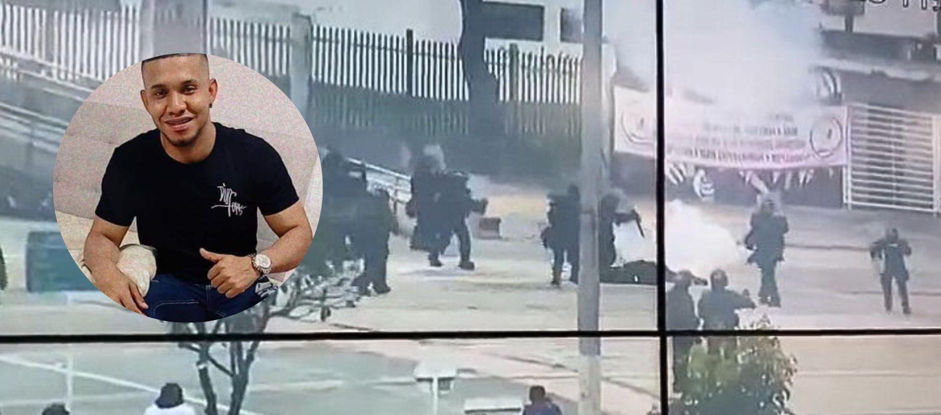 Patrullero Jhon Rodríguez Sandoval cuando fue herido.