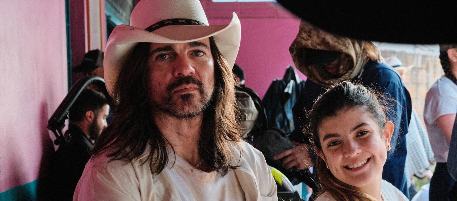 Juanes en el rodaje.