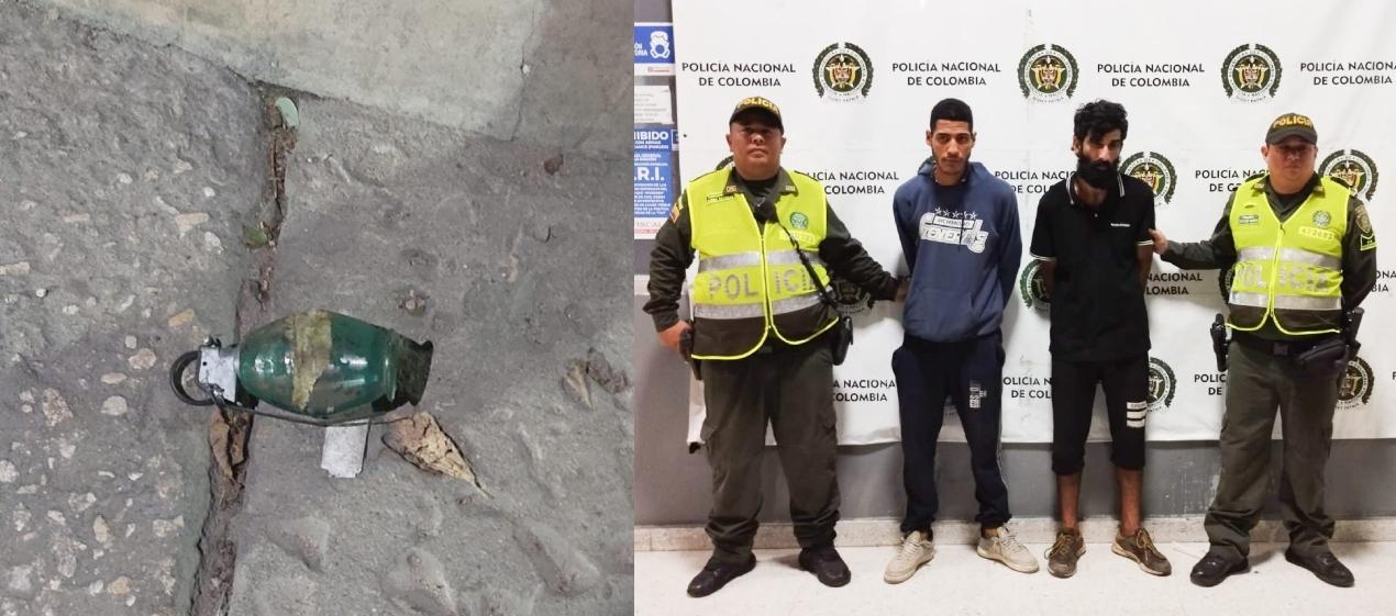 Los dos hombres capturados tenían esta granada. 