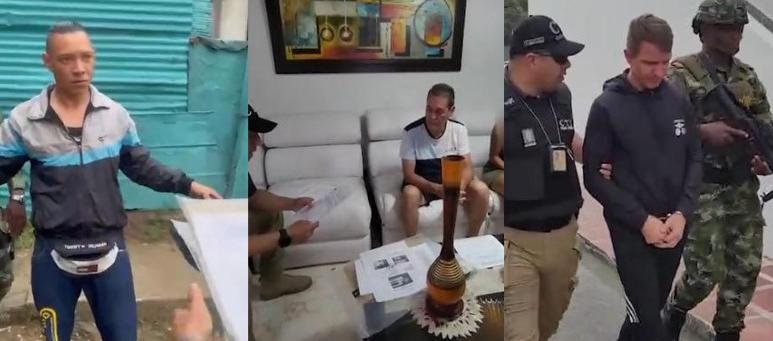 Los capturados por el CTI de la Fiscalía y el Ejército. 