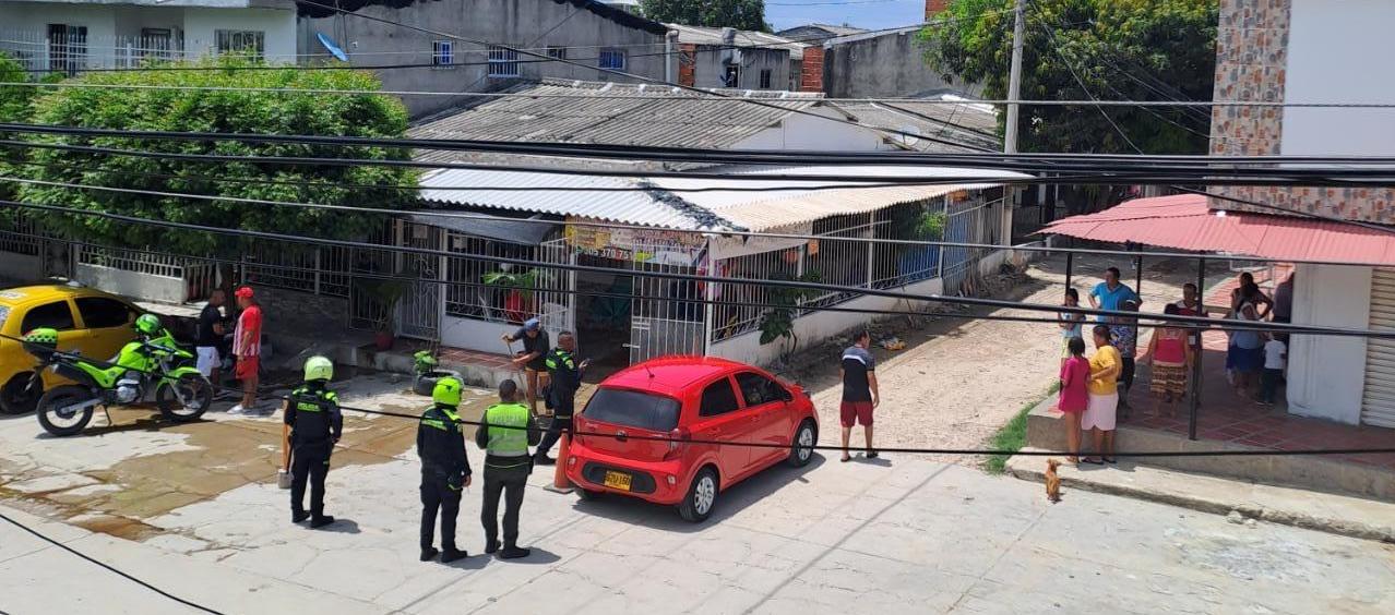 Lugar del atentado en el barrio Las Gaviotas