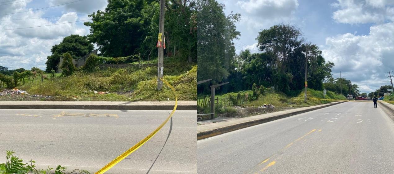 La Policía acordonó el área donde fueron encontrados los explosivos. 