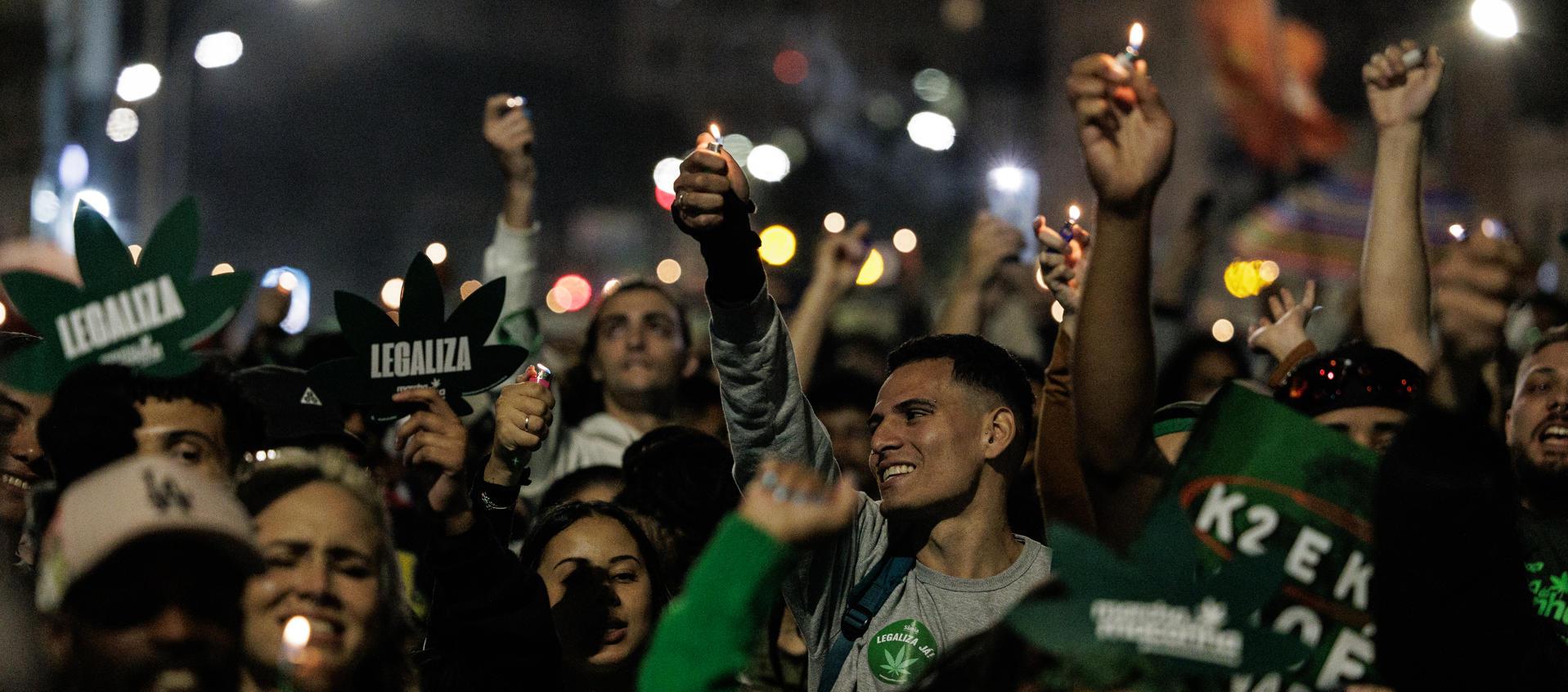 Marcha a favor de la marihuana. 