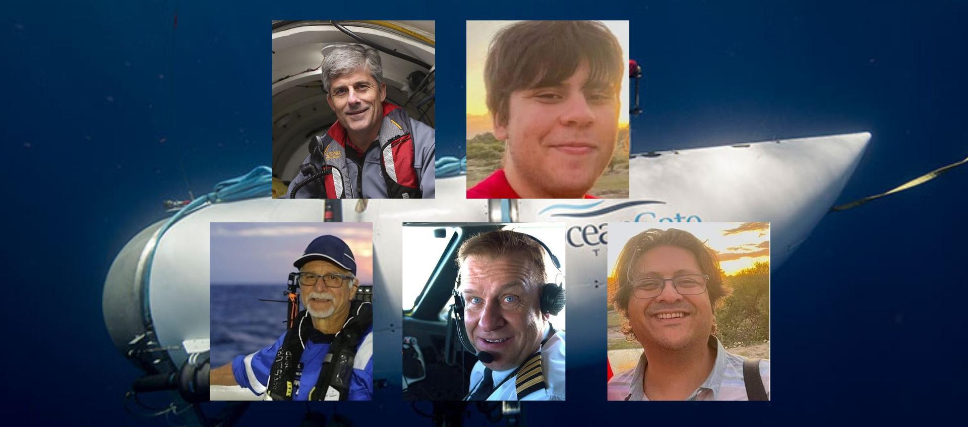 Pasajeros del sumergible Titán.