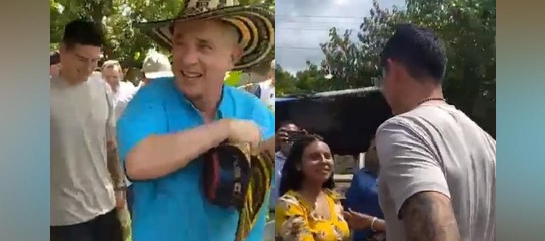 El expresidente Uribe y James Rodríguez en la hacienda El Ubérrimo'.