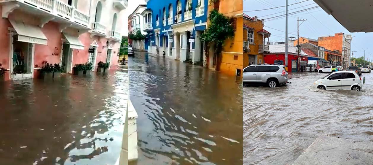 El Centro Histórico de Cartagena quedó completamente inundada