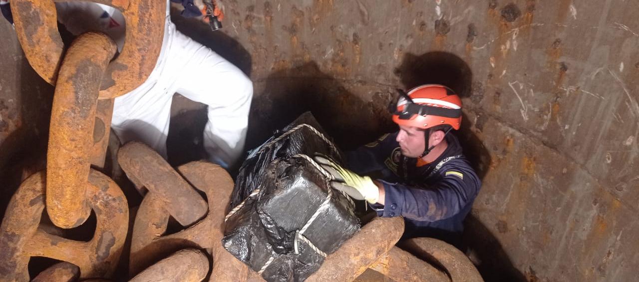 Parte de los 2.188 kilogramos de clorhidrato de cocaína incautados por la Armada en operaciones conjuntas en el Caribe