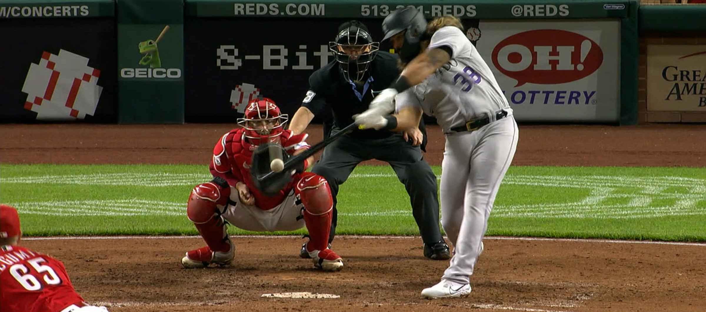 Jorge Alfaro la sacó del parque en el octavo inning. 