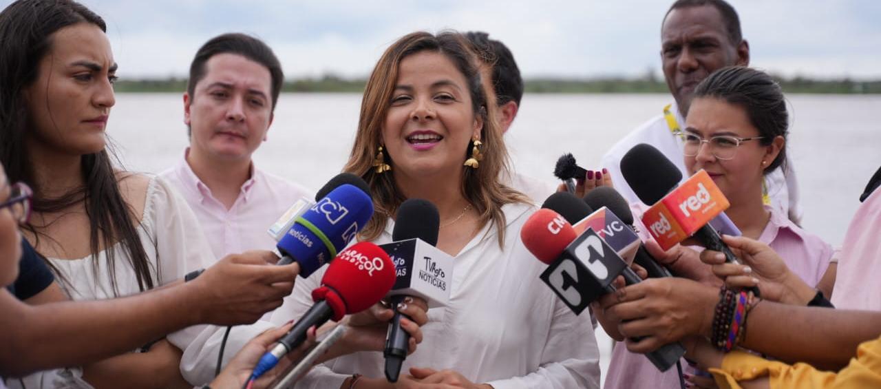 Jhenifer Mojica, Ministra de Agricultura, cuando hacía el anuncio desde Barranquilla