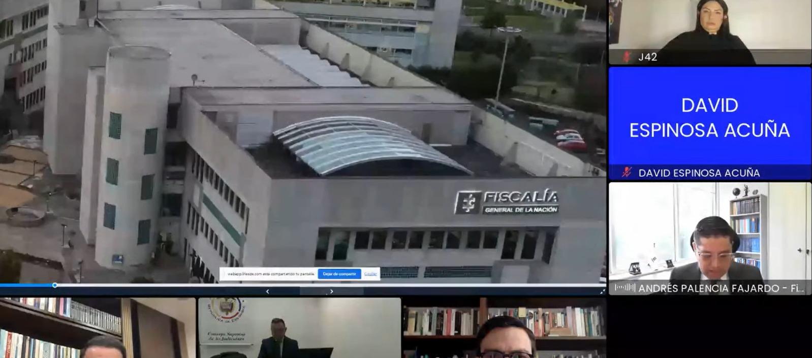 Captura de pantalla audiencia virtual.