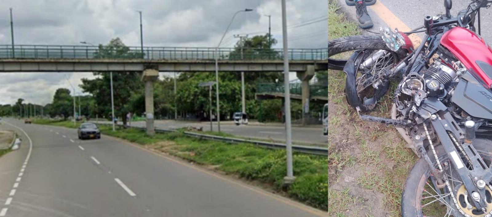 Accidente en vía oriental, barrio El Tesoro, Malambo.