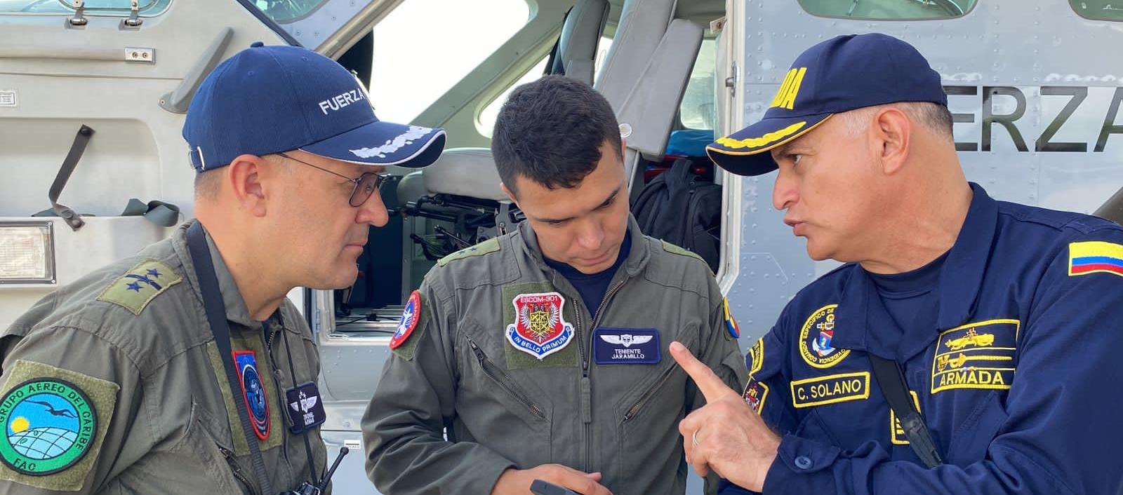 La Armada Nacional y la Fuerza Aérea trabajan en la búsqueda de los dos menores.