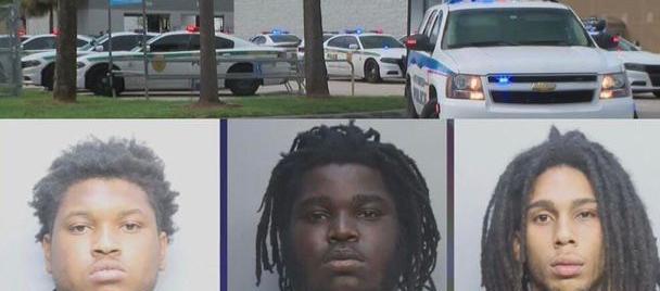 Los tres presuntos implicados en el tiroteo.