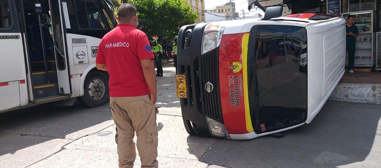 Accidente de tránsito en la calle 41 con carrera 40.