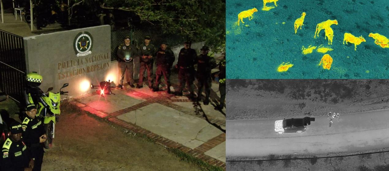 Vigilancia con drones en zona rural del Atlántico. 