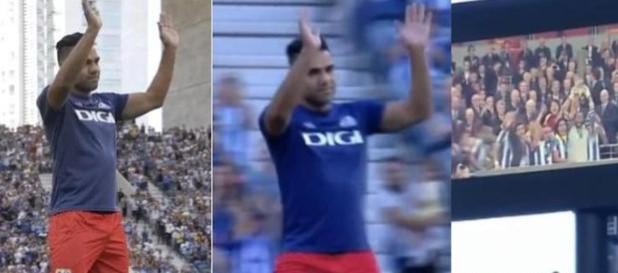 Radamel Falcao García durante el homenaje.