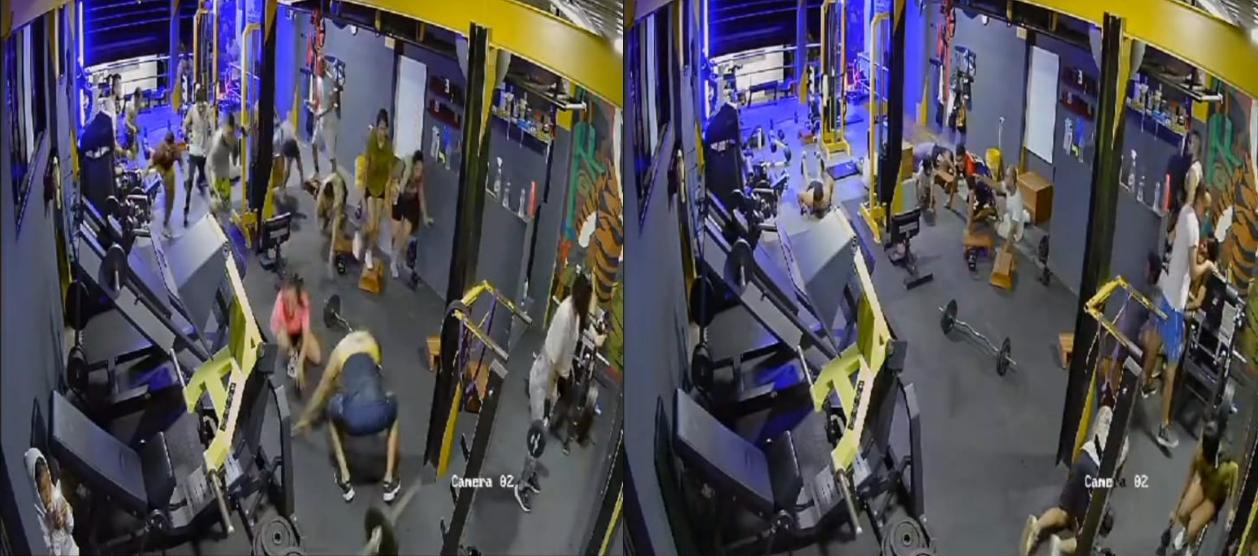 Así se vivió el hostigamiento en un gimnasio cercano.