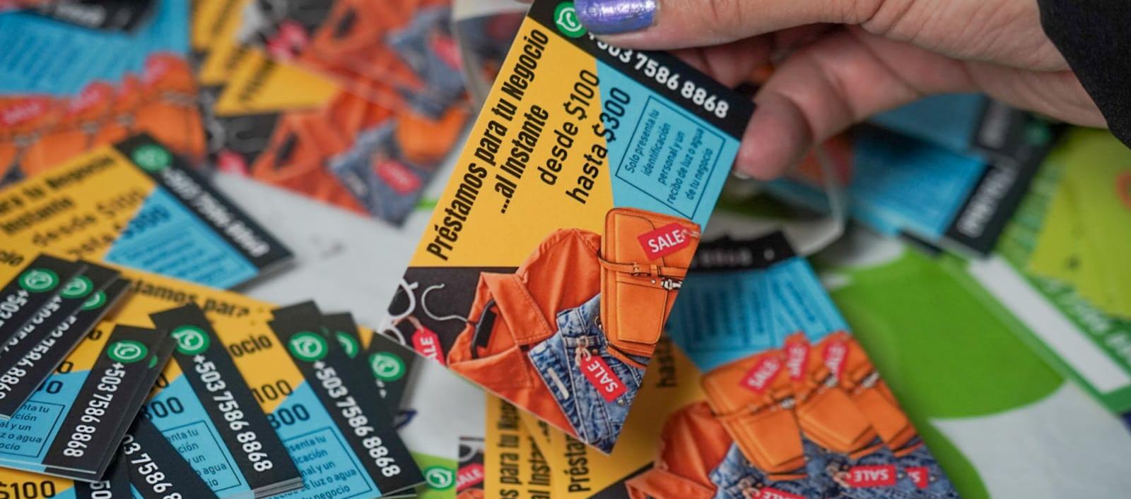 Gota a gota ofreciendo créditos en El Salvador.