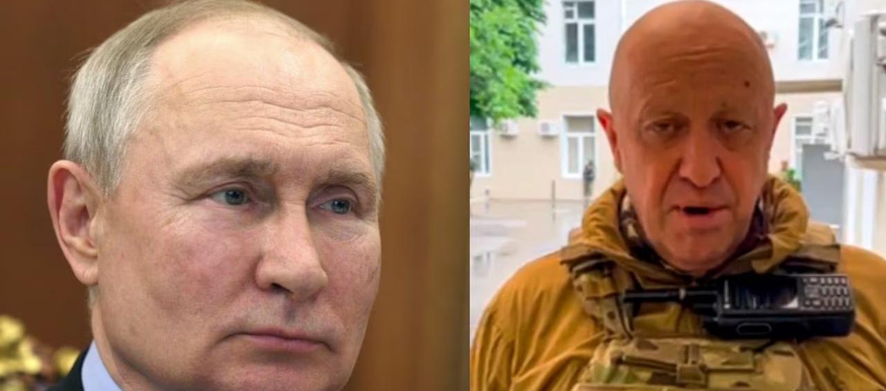 Vladímir Putin y el líder del grupo de mercenarios Wagner, Yevgueni Prigozhin.