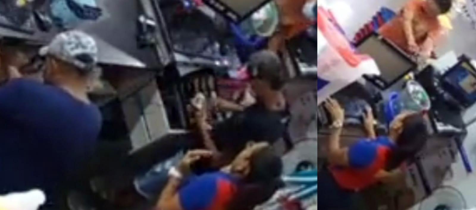 Cinco ladrones, con armas de fuego en mano, cometieron un asalto al local comercial Gigante del Hogar.