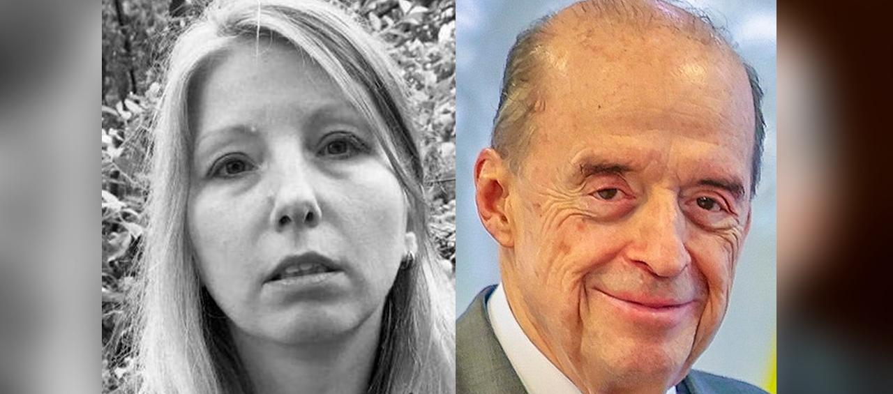 La escritora Victoria Amelina, y el canciller colombiano, Álvaro Leyva Durán.